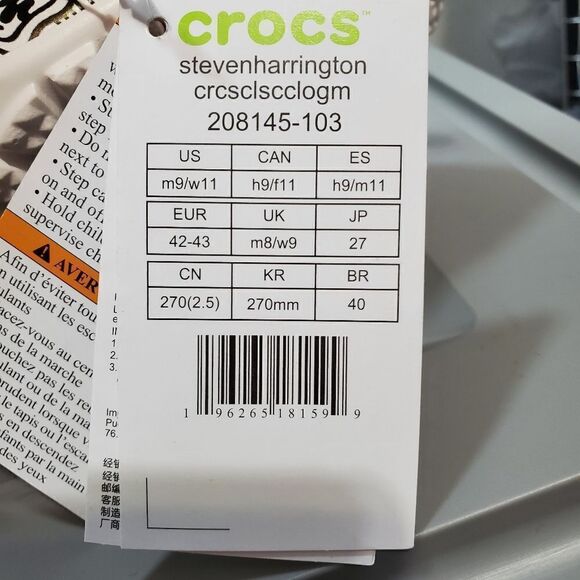 Crocs Classic Clog Steven Harrington Collage Art 9 M/ 11 W 208145-103 Whi… - Picture 13 of 13